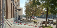 Так выглядят тротуары в Центральном районе, рядом с местом падения БПЛА | Источник: Алёна Воропаева / Voronezh1.ru - 76.Ru