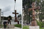 В Ярославле на территории храма появился новый крест | Источник: Крестовоздвиженский храм г.Ярославль / Vk.com