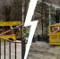 Автобус въехал в забор МУБиНТа | Источник: «Подслушано в Ярославле» / Telegram - 76.Ru